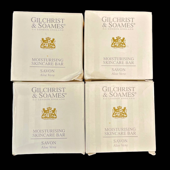 Gilchrist & Soames Moisturizing Skincare Luxury Soap Savon Aloe Vera NIB Set 4 - Picture 1 of 4